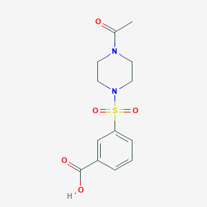 molecular formula C13H16N2O5S B2853151 3-[(4-Acetylpiperazin-1-yl)sulfonyl]benzoic acid CAS No. 568577-57-1