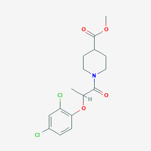 molecular formula C16H19Cl2NO4 B2853156 1-[2-(2,4-二氯苯氧基)丙酰基]-4-哌啶甲酸甲酯 CAS No. 599186-59-1