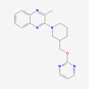 molecular formula C19H21N5O B2853159 2-Methyl-3-[3-(pyrimidin-2-yloxymethyl)piperidin-1-yl]quinoxaline CAS No. 2379974-83-9