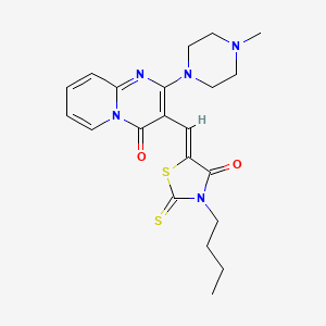 molecular formula C21H25N5O2S2 B2853167 (Z)-3-butyl-5-((2-(4-methylpiperazin-1-yl)-4-oxo-4H-pyrido[1,2-a]pyrimidin-3-yl)methylene)-2-thioxothiazolidin-4-one CAS No. 374542-07-1