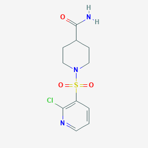 molecular formula C11H14ClN3O3S B2853170 1-[(2-氯吡啶-3-基)磺酰基]哌啶-4-甲酰胺 CAS No. 1156723-20-4