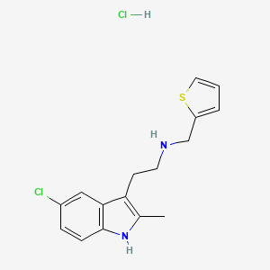 molecular formula C16H18Cl2N2S B2853171 2-(5-氯-2-甲基-1H-吲哚-3-基)-N-(噻吩-2-基甲基)乙胺盐酸盐 CAS No. 1351631-59-8