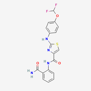 N-(2-carbamoylphenyl)-2-((4-(difluoromethoxy)phenyl)amino)thiazole-4-carboxamide
