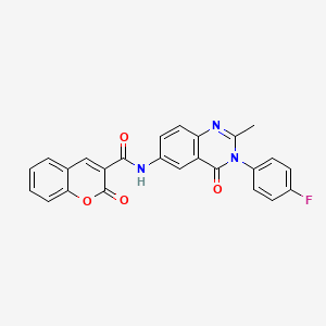 molecular formula C25H16FN3O4 B2853173 N-(3-(4-fluorophenyl)-2-methyl-4-oxo-3,4-dihydroquinazolin-6-yl)-2-oxo-2H-chromene-3-carboxamide CAS No. 1105237-54-4