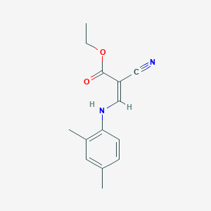 molecular formula C14H16N2O2 B2853181 ethyl (Z)-2-cyano-3-(2,4-dimethylanilino)prop-2-enoate CAS No. 909527-68-0
