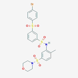 3-[(4-bromophenyl)sulfonyl]-N-[2-methyl-5-(4-morpholinylsulfonyl)phenyl]benzenesulfonamide