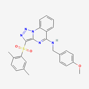 molecular formula C25H23N5O3S B2853192 3-[(2,5-dimethylphenyl)sulfonyl]-N-(4-methoxybenzyl)[1,2,3]triazolo[1,5-a]quinazolin-5-amine CAS No. 866807-83-2