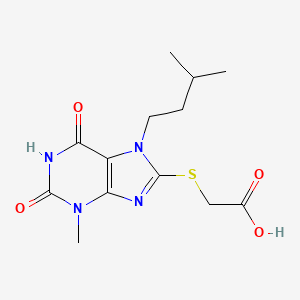 2-[3-Methyl-7-(3-methylbutyl)-2,6-dioxopurin-8-yl]sulfanylacetic acid