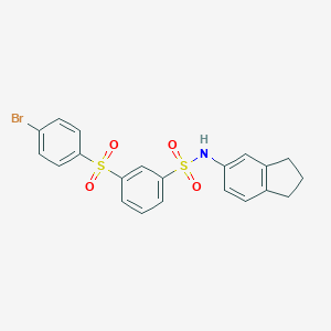 3-[(4-bromophenyl)sulfonyl]-N-(2,3-dihydro-1H-inden-5-yl)benzenesulfonamide