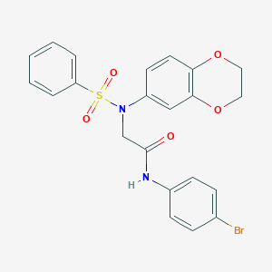 N-(4-bromophenyl)-2-[2,3-dihydro-1,4-benzodioxin-6-yl(phenylsulfonyl)amino]acetamide