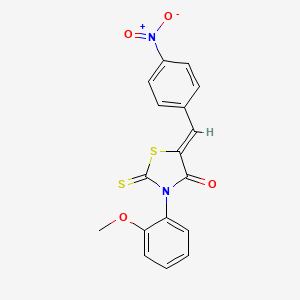 molecular formula C17H12N2O4S2 B2853210 (5Z)-3-(2-methoxyphenyl)-5-[(4-nitrophenyl)methylidene]-2-sulfanylidene-1,3-thiazolidin-4-one CAS No. 307525-06-0