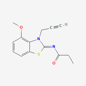 molecular formula C14H14N2O2S B2853212 N-(4-methoxy-3-prop-2-ynyl-1,3-benzothiazol-2-ylidene)propanamide CAS No. 868674-35-5