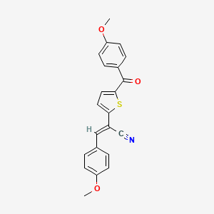 (E)-2-[5-(4-methoxybenzoyl)thiophen-2-yl]-3-(4-methoxyphenyl)prop-2-enenitrile