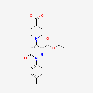 Ethyl 4-(4-(methoxycarbonyl)piperidin-1-yl)-6-oxo-1-(p-tolyl)-1,6-dihydropyridazine-3-carboxylate