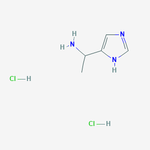 molecular formula C5H11Cl2N3 B2853219 1-(1H-Imidazol-5-yl)ethan-1-amine dihydrochloride CAS No. 1314903-19-9; 1965309-70-9