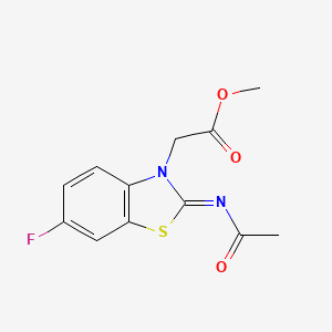 Methyl 2-(2-acetylimino-6-fluoro-1,3-benzothiazol-3-yl)acetate