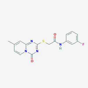 N-(3-fluorophenyl)-2-(8-methyl-4-oxopyrido[1,2-a][1,3,5]triazin-2-yl)sulfanylacetamide