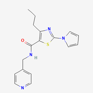 molecular formula C17H18N4OS B2853227 4-propyl-N-(pyridin-4-ylmethyl)-2-(1H-pyrrol-1-yl)thiazole-5-carboxamide CAS No. 1251547-11-1