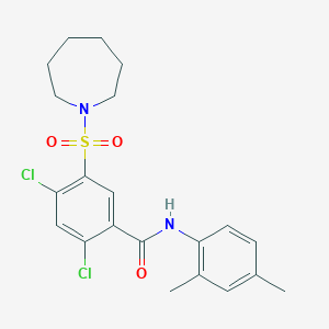 molecular formula C21H24Cl2N2O3S B285323 5-(1-azepanylsulfonyl)-2,4-dichloro-N-(2,4-dimethylphenyl)benzamide 