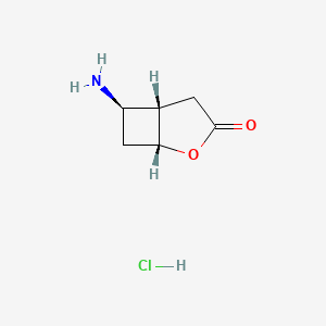 molecular formula C6H10ClNO2 B2853230 (1R,5S,6R)-6-Amino-2-oxabicyclo[3.2.0]heptan-3-one;hydrochloride CAS No. 2230807-50-6