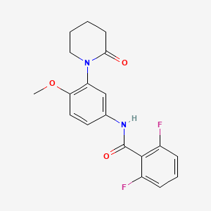 molecular formula C19H18F2N2O3 B2853234 2,6-difluoro-N-(4-methoxy-3-(2-oxopiperidin-1-yl)phenyl)benzamide CAS No. 941982-48-5