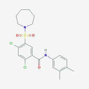 molecular formula C21H24Cl2N2O3S B285324 5-(1-azepanylsulfonyl)-2,4-dichloro-N-(3,4-dimethylphenyl)benzamide 