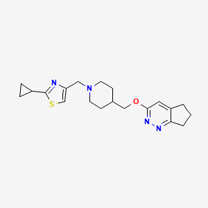 2-Cyclopropyl-4-[[4-(6,7-dihydro-5H-cyclopenta[c]pyridazin-3-yloxymethyl)piperidin-1-yl]methyl]-1,3-thiazole