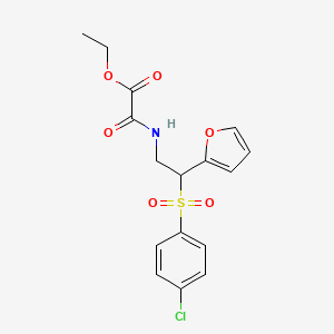 Ethyl 2-((2-((4-chlorophenyl)sulfonyl)-2-(furan-2-yl)ethyl)amino)-2-oxoacetate