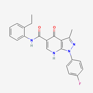 molecular formula C22H19FN4O2 B2853253 N-(2-ethylphenyl)-1-(4-fluorophenyl)-3-methyl-4-oxo-4,7-dihydro-1H-pyrazolo[3,4-b]pyridine-5-carboxamide CAS No. 898412-58-3