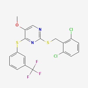 2-[(2,6-Dichlorobenzyl)sulfanyl]-5-methoxy-4-{[3-(trifluoromethyl)phenyl]sulfanyl}pyrimidine