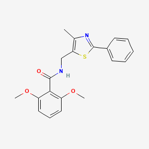 molecular formula C20H20N2O3S B2853258 2,6-dimethoxy-N-((4-methyl-2-phenylthiazol-5-yl)methyl)benzamide CAS No. 1396571-05-3