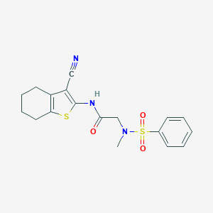 2-[benzenesulfonyl(methyl)amino]-N-(3-cyano-4,5,6,7-tetrahydro-1-benzothiophen-2-yl)acetamide