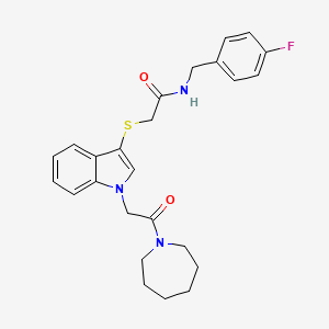 2-{[1-(2-azepan-1-yl-2-oxoethyl)-1H-indol-3-yl]thio}-N-(4-fluorobenzyl)acetamide