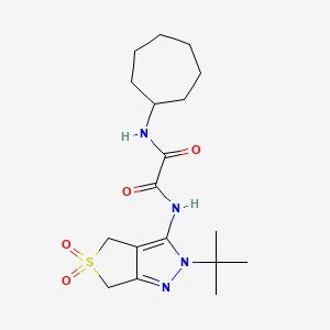 N-{2-tert-butyl-5,5-dioxo-2H,4H,6H-5lambda6-thieno[3,4-c]pyrazol-3-yl}-N'-cycloheptylethanediamide