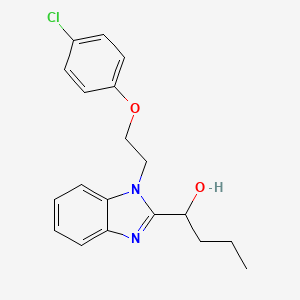 molecular formula C19H21ClN2O2 B2853276 1-{1-[2-(4-Chlorophenoxy)ethyl]benzimidazol-2-yl}butan-1-ol CAS No. 931961-60-3