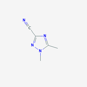 molecular formula C5H6N4 B2853277 dimethyl-1H-1,2,4-triazole-3-carbonitrile CAS No. 1499659-43-6