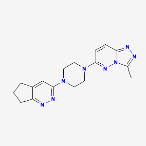 molecular formula C17H20N8 B2853280 6-(4-(6,7-dihydro-5H-cyclopenta[c]pyridazin-3-yl)piperazin-1-yl)-3-methyl-[1,2,4]triazolo[4,3-b]pyridazine CAS No. 2034228-10-7