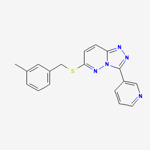 molecular formula C18H15N5S B2853281 6-[(3-Methylphenyl)methylsulfanyl]-3-pyridin-3-yl-[1,2,4]triazolo[4,3-b]pyridazine CAS No. 868969-14-6