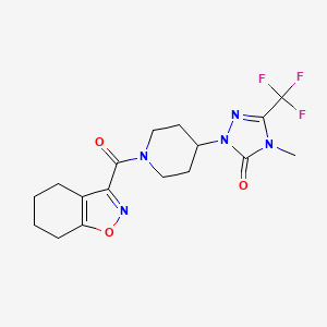molecular formula C17H20F3N5O3 B2853288 4-methyl-1-(1-(4,5,6,7-tetrahydrobenzo[d]isoxazole-3-carbonyl)piperidin-4-yl)-3-(trifluoromethyl)-1H-1,2,4-triazol-5(4H)-one CAS No. 2034291-30-8