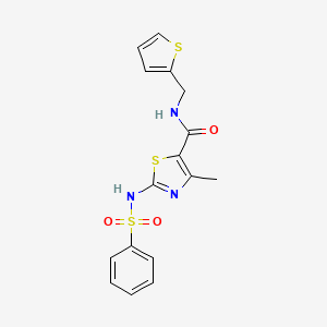 4-methyl-2-(phenylsulfonamido)-N-(thiophen-2-ylmethyl)thiazole-5-carboxamide
