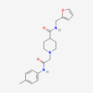 molecular formula C20H25N3O3 B2853297 N-(呋喃-2-基甲基)-1-(2-氧代-2-(对甲苯氨基)乙基)哌啶-4-甲酰胺 CAS No. 941969-97-7