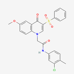 N-(3-chloro-4-methylphenyl)-2-(6-methoxy-4-oxo-3-(phenylsulfonyl)quinolin-1(4H)-yl)acetamide