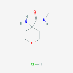 molecular formula C7H15ClN2O2 B2853301 4-Amino-N-methyloxane-4-carboxamide hydrochloride CAS No. 2126162-80-7