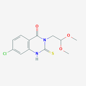 molecular formula C12H13ClN2O3S B2853310 7-chloro-3-(2,2-dimethoxyethyl)-2-thioxo-2,3-dihydroquinazolin-4(1H)-one CAS No. 422526-57-6