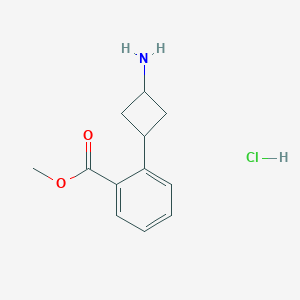 molecular formula C12H16ClNO2 B2853320 Methyl 2-(3-aminocyclobutyl)benzoate;hydrochloride CAS No. 2247088-13-5