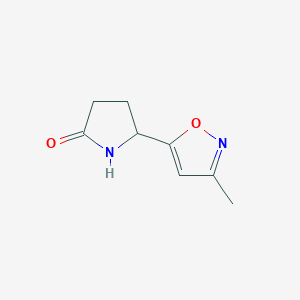 molecular formula C8H10N2O2 B2853322 5-(3-Methyl-1,2-oxazol-5-yl)pyrrolidin-2-one CAS No. 1824524-02-8