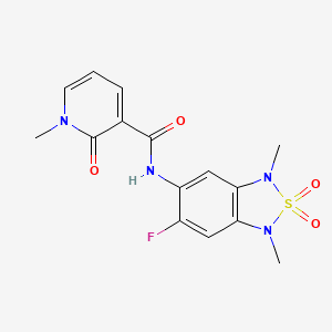 N-(6-fluoro-1,3-dimethyl-2,2-dioxido-1,3-dihydrobenzo[c][1,2,5]thiadiazol-5-yl)-1-methyl-2-oxo-1,2-dihydropyridine-3-carboxamide