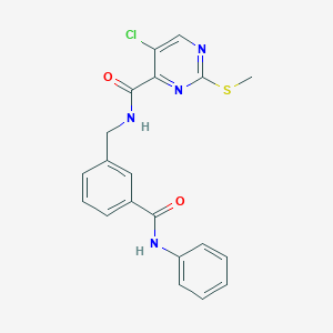 molecular formula C20H17ClN4O2S B2853332 5-chloro-2-(methylsulfanyl)-N-{[3-(phenylcarbamoyl)phenyl]methyl}pyrimidine-4-carboxamide CAS No. 1208708-07-9