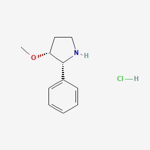 molecular formula C11H16ClNO B2853334 (2R,3R)-3-Methoxy-2-phenylpyrrolidine;hydrochloride CAS No. 2411180-47-5
