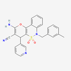 2-Amino-6-(3-methylbenzyl)-4-(pyridin-3-yl)-4,6-dihydropyrano[3,2-c][2,1]benzothiazine-3-carbonitrile 5,5-dioxide